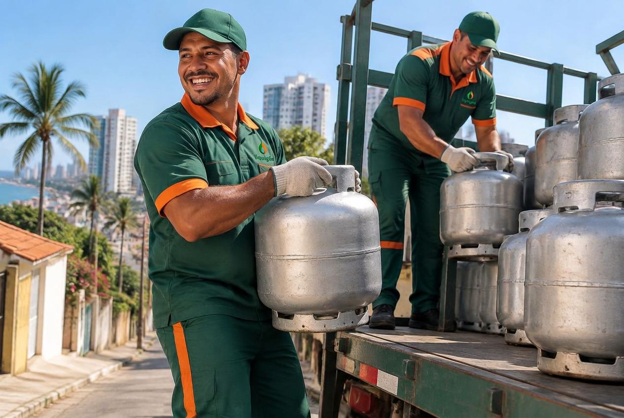 Equipe treinada de entregadores da Sol Gás